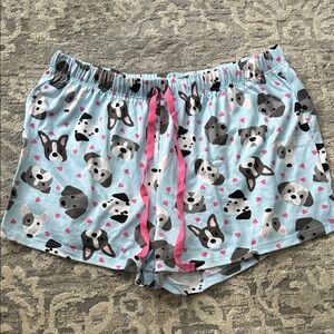 Cute Dog Print Pajama Shorts